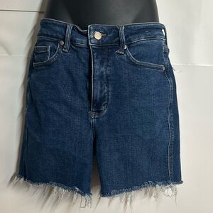 Judy Blue Dark Blue Frayed Jean Shorts